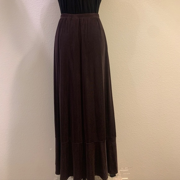 Chico's Dark Brown Maxi Skirt Size 1 S/M - Picture 3 of 7